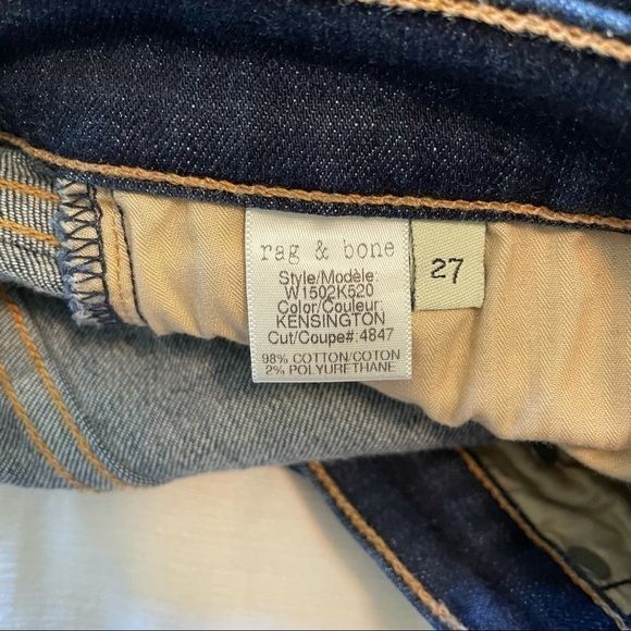 RAG & Bone Skinny Kensington Blue Jeans 27 - Picture 6 of 8